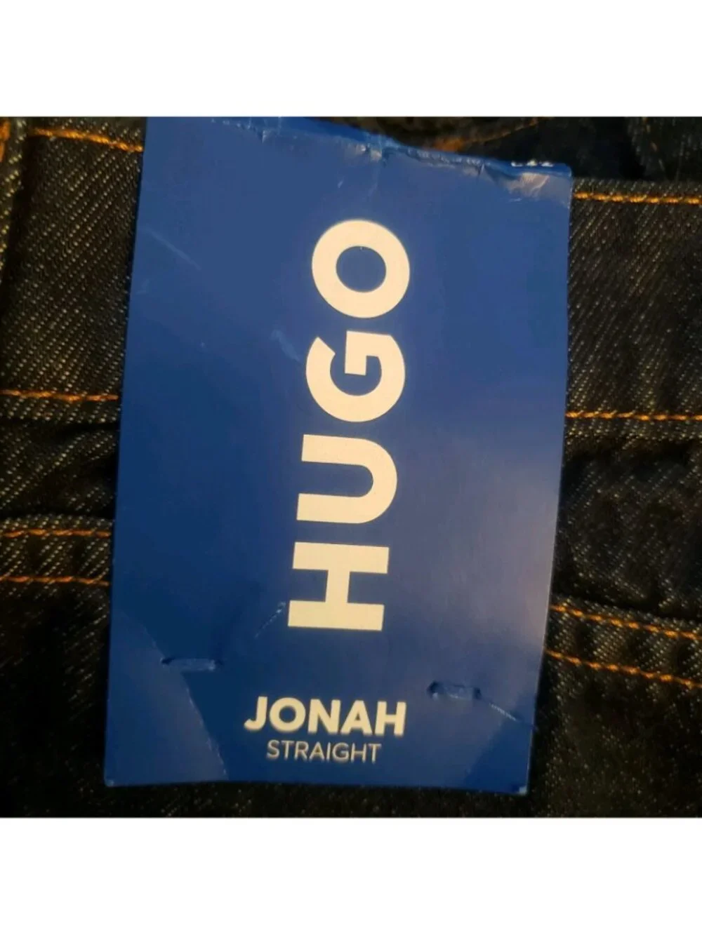 NWT Hugo Jonah Straight Leg Dark Blue Denim Jeans 38×32 50511484